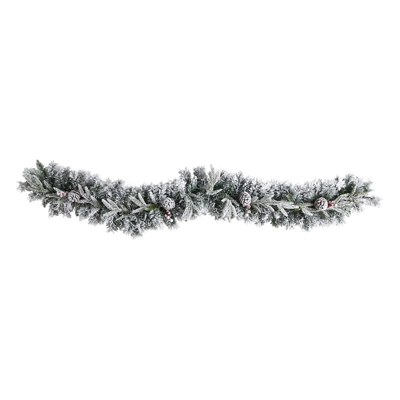 6Ft Christmas Garland with Lights - Holiday Decor, Festive Greenery, Warm White LED, Mantle & Staircase Decor - 72