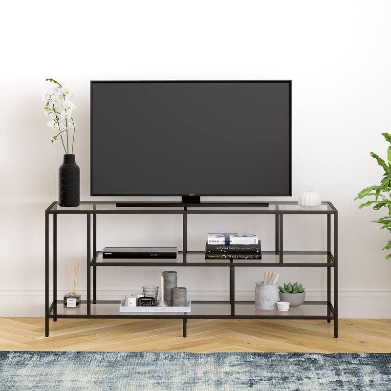 Winthrop Rectangular TV Stand with Metal Shelves for TV's up to 60"