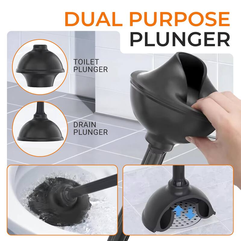 Cheer Collection Toilet Plunger And Bowl Brush Set With Holder