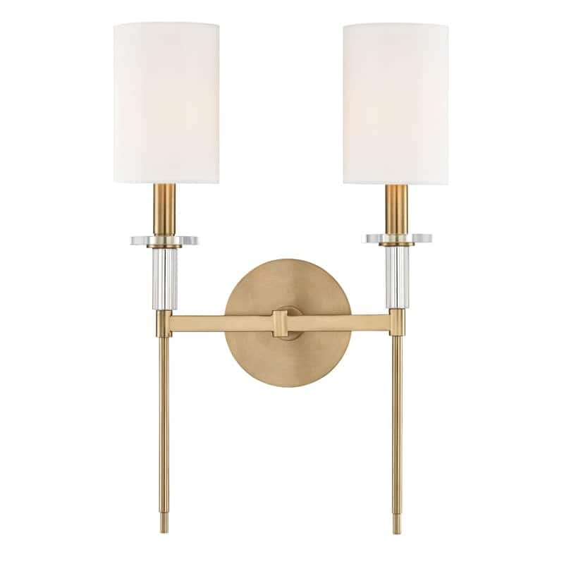 James Allan Acacia 2 Light 19" Tall Wall Sconce - Aged Brass