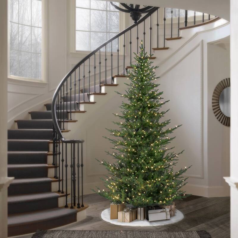 Puleo International 6.5' Pre-Lit Natural Fir Christmas Tree - 6.5 - Green