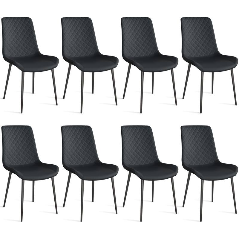PU Leather Dining Chair Set of 2 with Metal Legs for Kitchen, Restaurant, Living, Meeting Room