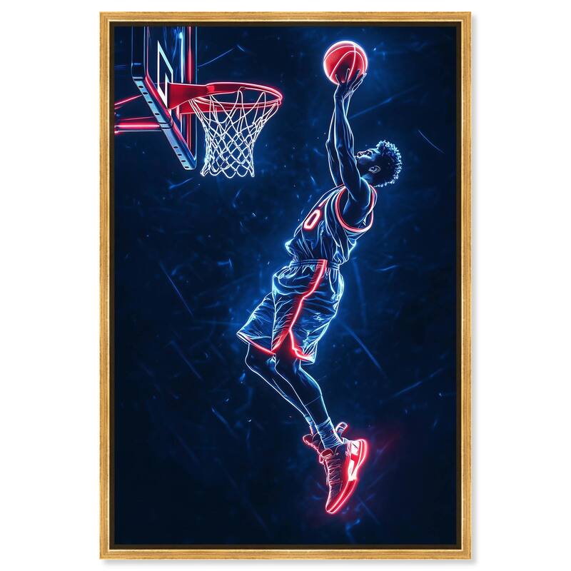 Shoot Some Hoops Neon Canvas by Art Remedy - Gold - 36" x 54"