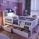 preview thumbnail 2 of 26, Wood Twin Size Platform Bed with LED Light, Multi-functional Headboard