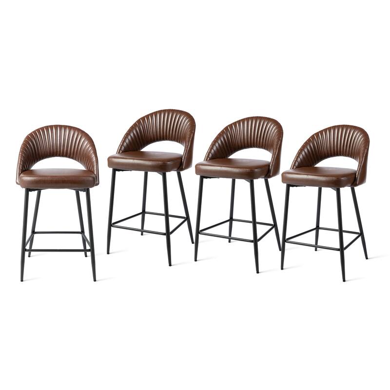 Glitzhome Set of 2 41"H Modern Tapered Leg Counter or High Bar Stools
