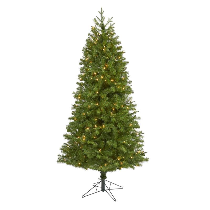 6.5' Pre-Lit Vancouver Spruce Artificial Christmas Tree, Warm Clear LED Lights - 6.5 Foot