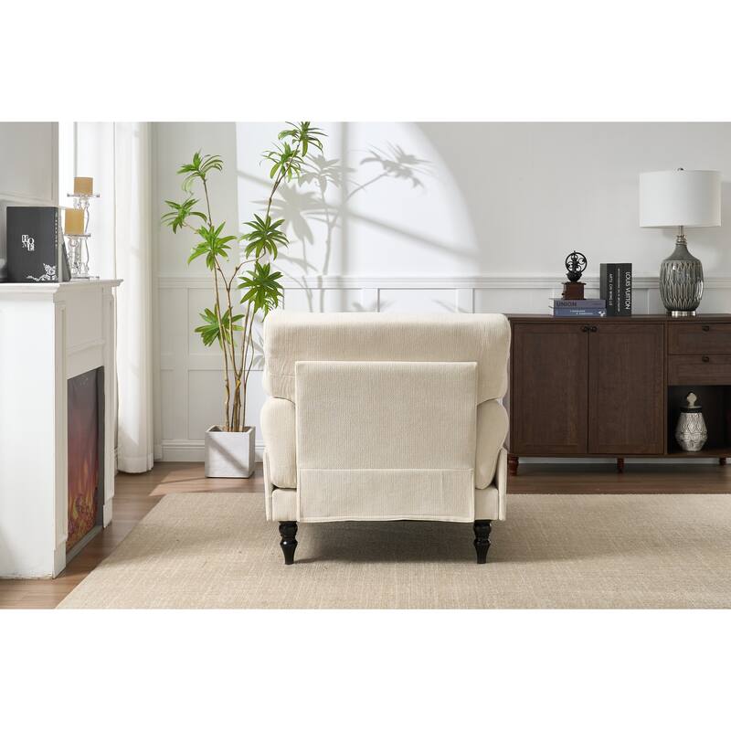 GDFStudio - Marcelline Chaise Lounge Recliner with Solid Wood Frame and Cushion