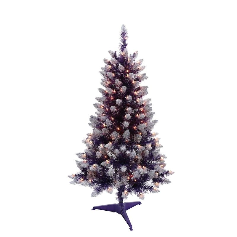 Puleo International 4' Pre-Lit Fashion Purple Pine Artificial Christmas Tree