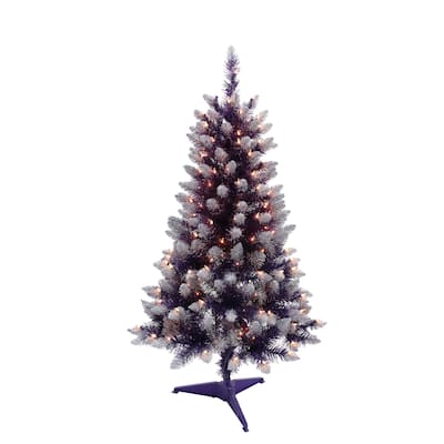 Puleo International 4' Pre-Lit Fashion Purple Pine Artificial Christmas Tree