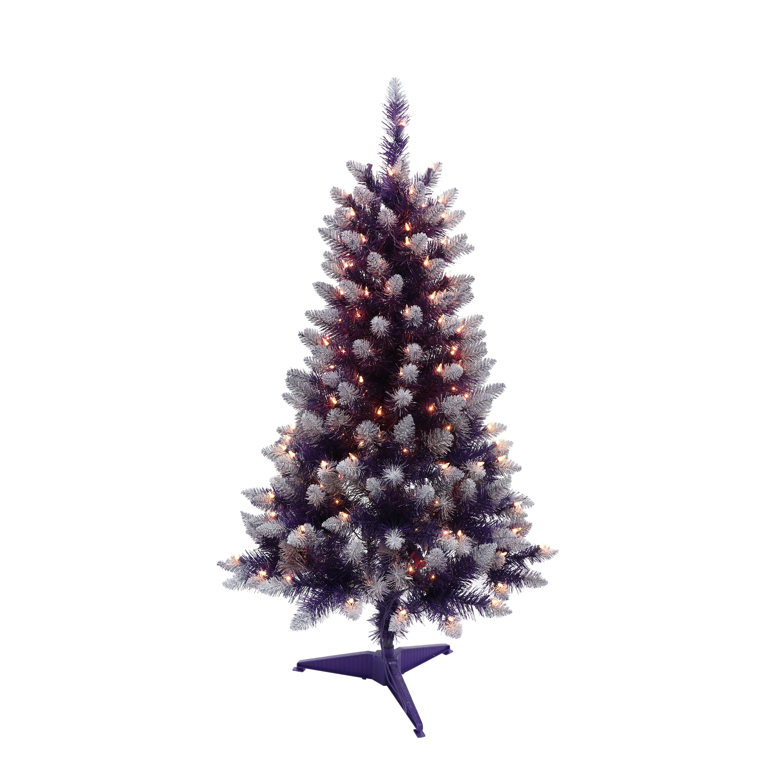 Puleo International 4' Pre-Lit Fashion Purple Pine Artificial Christmas Tree