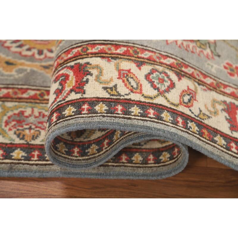 Floral Kazak Runner Rug Hand-Knotted Wool Carpet - 2'2" x 5'7"