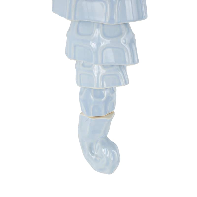 Ceramic Sea Horse Windchime with Brown Rope - Blue - Roche River Decor