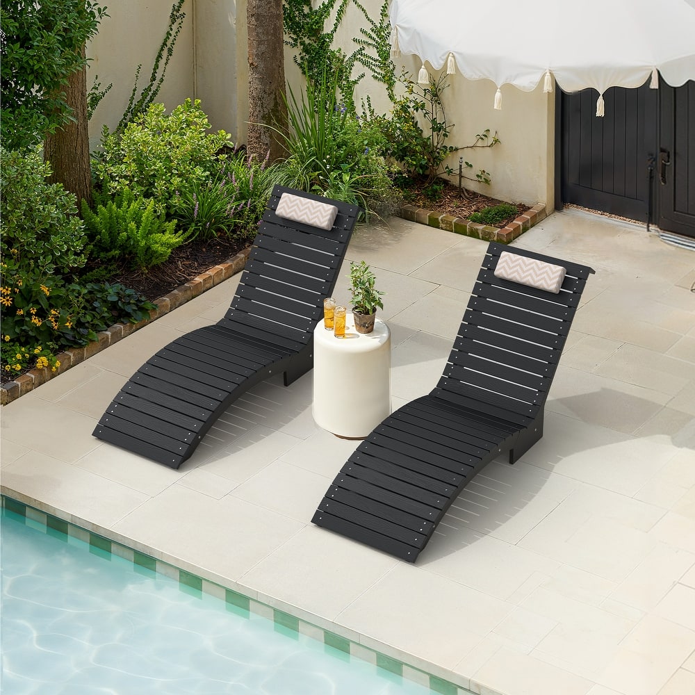 HDPS Pool Lounge Chairs Set of 2, Use in Pools Lounge Chairs, Chaise Chairs with Headrest, Lounge Chair Outdoor
