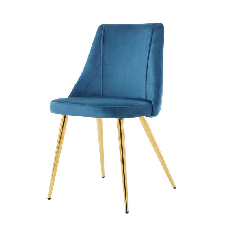 Set of 4 Modern Simple Velvet Dining Chair with Metal Legs