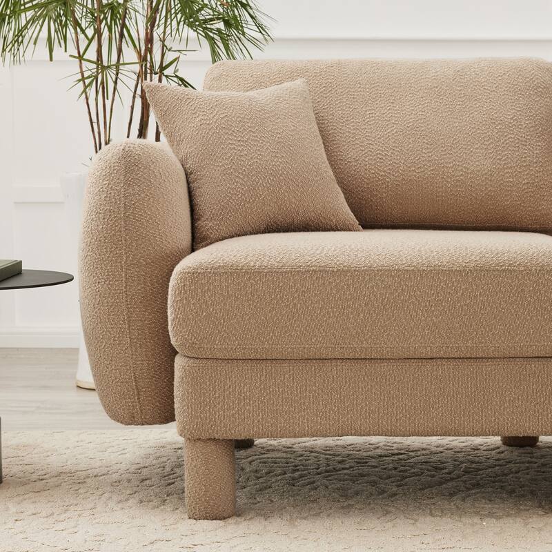 2-seater Loveseat Sofa Couch With Distinctive Shell-shaped Armrests And Removable Ottoman