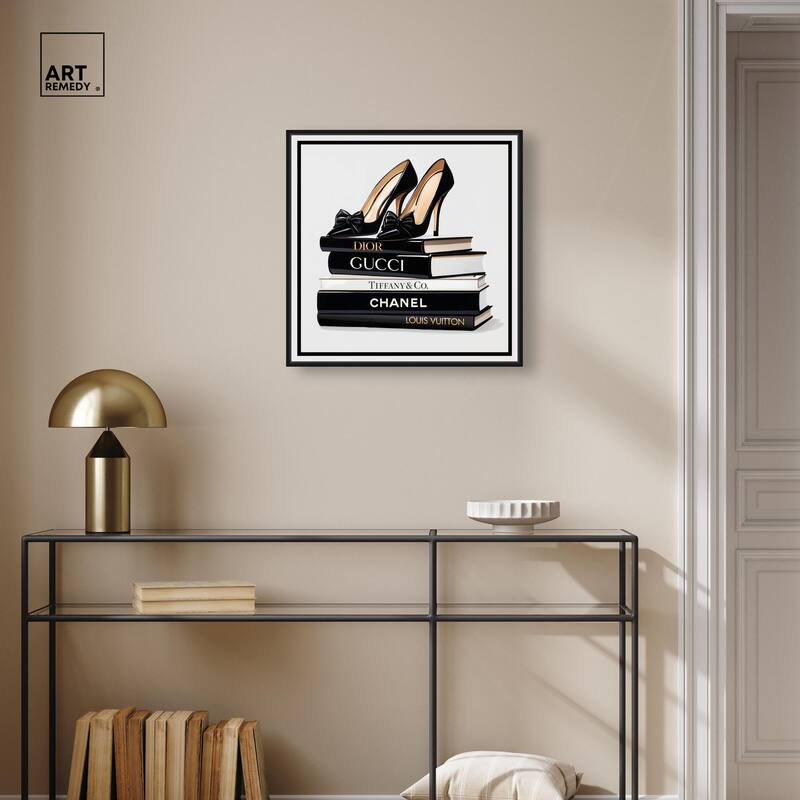 Ink Books and Heels Canvas by Art Remedy