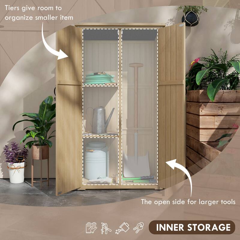Outsunny Wooden Garden Shed