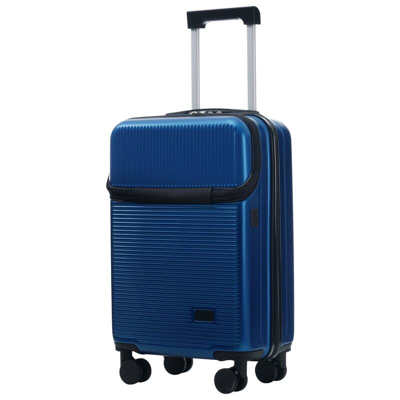 Luggage Sets 5 Piece with Half-opening, Hardside Carry On Suitcase Set with Double Spinner Wheel, with USB Port,TSA Locks