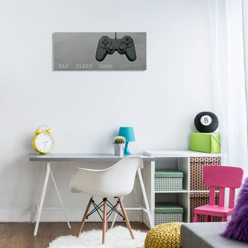 Stupell Eat Sleep Game Hobby Canvas Wall Art Design By Kim Allen