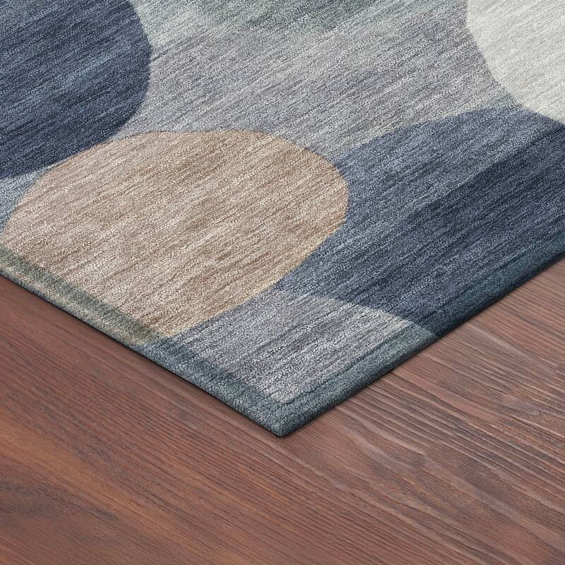 Machine Washable Indoor/ Outdoor Modern Circy Chantille Rug