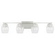 preview thumbnail 10 of 10, Lucas 4-light Bath/ Vanity Fixture w/ Wavy Embossed Glass