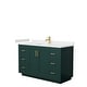 preview thumbnail 39 of 168, Miranda Single Vanity Set, Cultured Marble Top, No Mirror 54-Inch Single - Green, Gold Trim, Carrara Cultured Marble Top