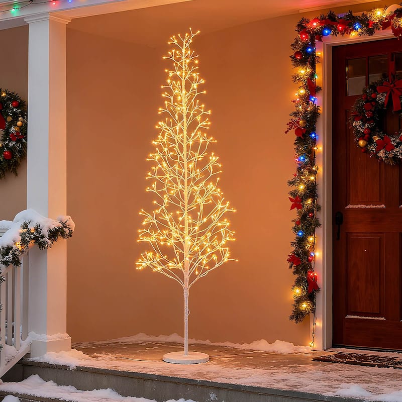 Costway 6 FT Lighted Birch Tree with 320 White Light LED Lights - See Details - 7 Foot