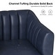 preview thumbnail 17 of 43, Alfons Industrial Leather Chair with Channel Tufting and Metal Leg by HULALA HOME