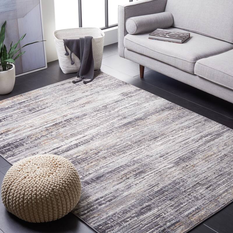 SAFAVIEH Shivan Shoko Modern Abstract Rug - 5'1" x 7'6" - Light Grey/Dark Grey