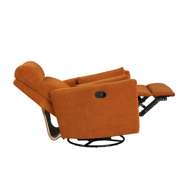 Fremont & Park Lennon 35" Microfiber Manual Swivel Glider Recliner - Removable Back