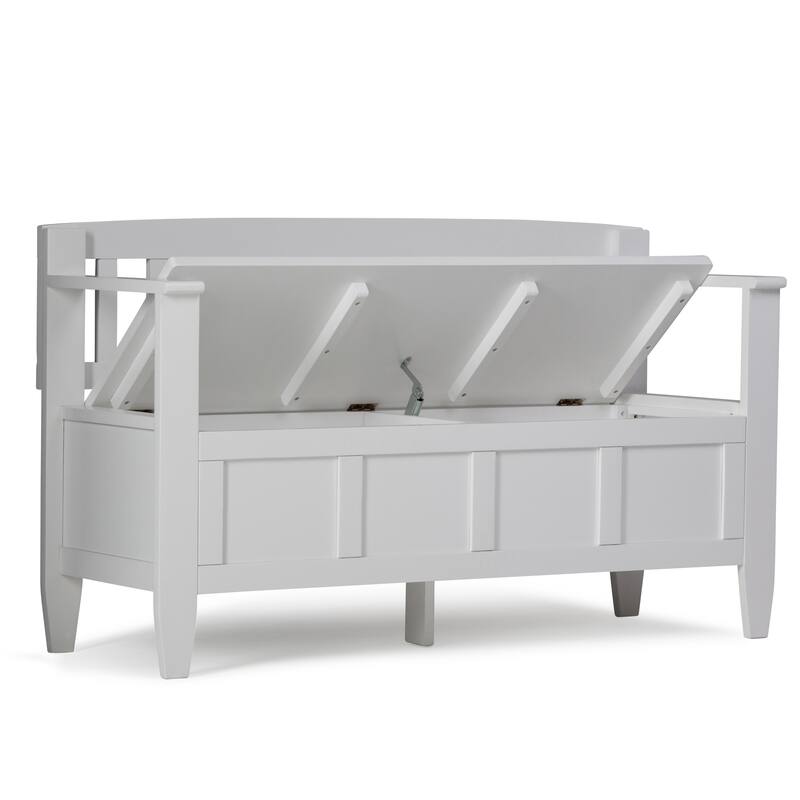 WYNDENHALL Riverside SOLID WOOD 48 inch Wide Contemporary Entryway Storage Bench - 20 inch wide
