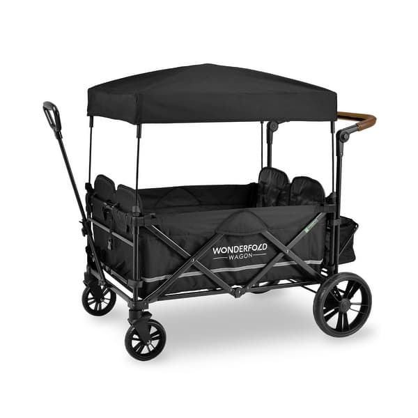 slide 2 of 10, X4 Push & Pull Quad Stroller Wagon-Stealth Black Black