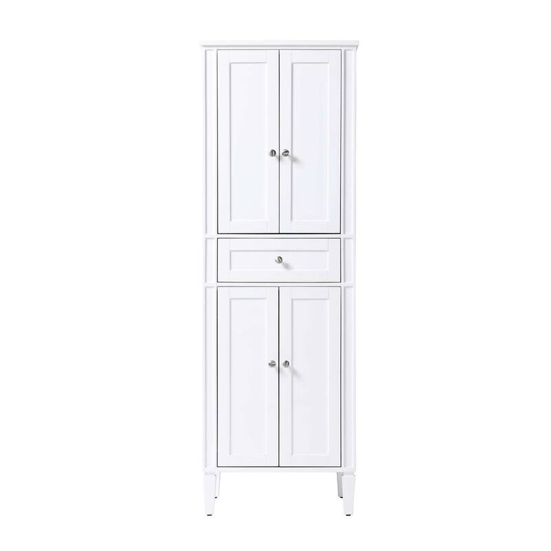 Eclipse Bath Storage Cabinet (16-28 In.) - White - 24"