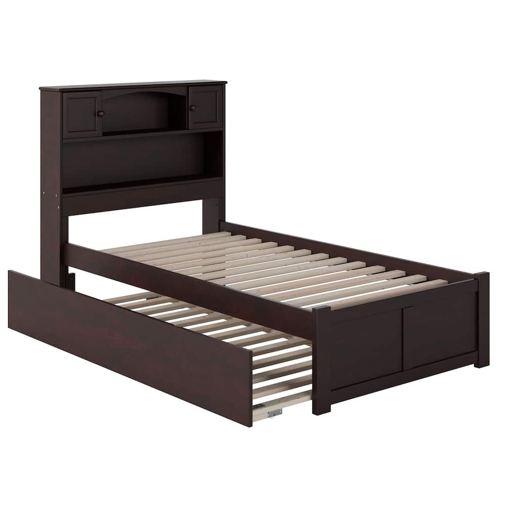 AFI Newport Twin XL Size Platform Bed with Footboard & Twin XL Trundle
