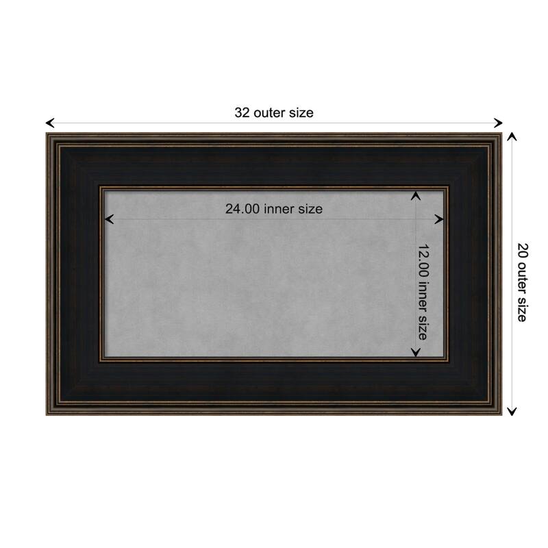 Amanti Art Mezzanine Espresso Framed Magnetic Board - Board Size 24x12