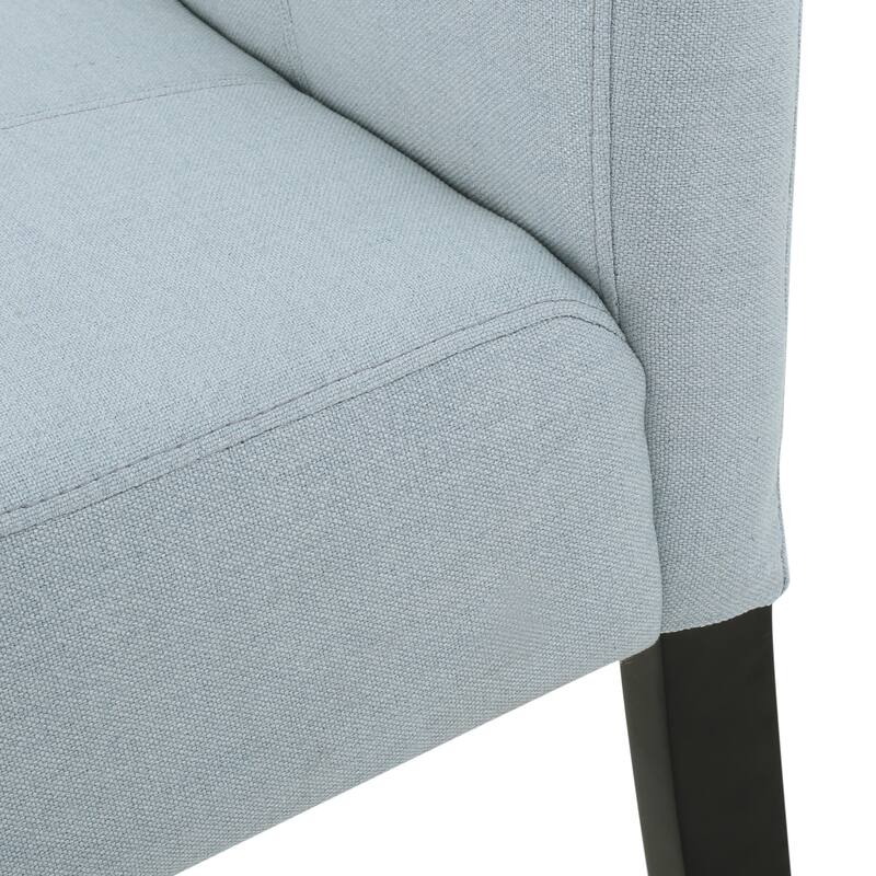 Modern Dining Chairs, Armless Upholstered Dining Chairs with T-Stitch Design, for Dining Rooms, Set of 2, Light Blue