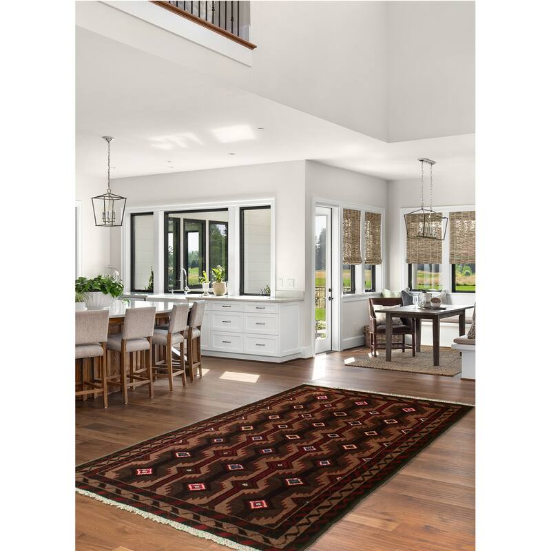 Hand-knotted Rizbaft Tan Wool Rug - 3'4" x 5'6"/3'4 x 5'6