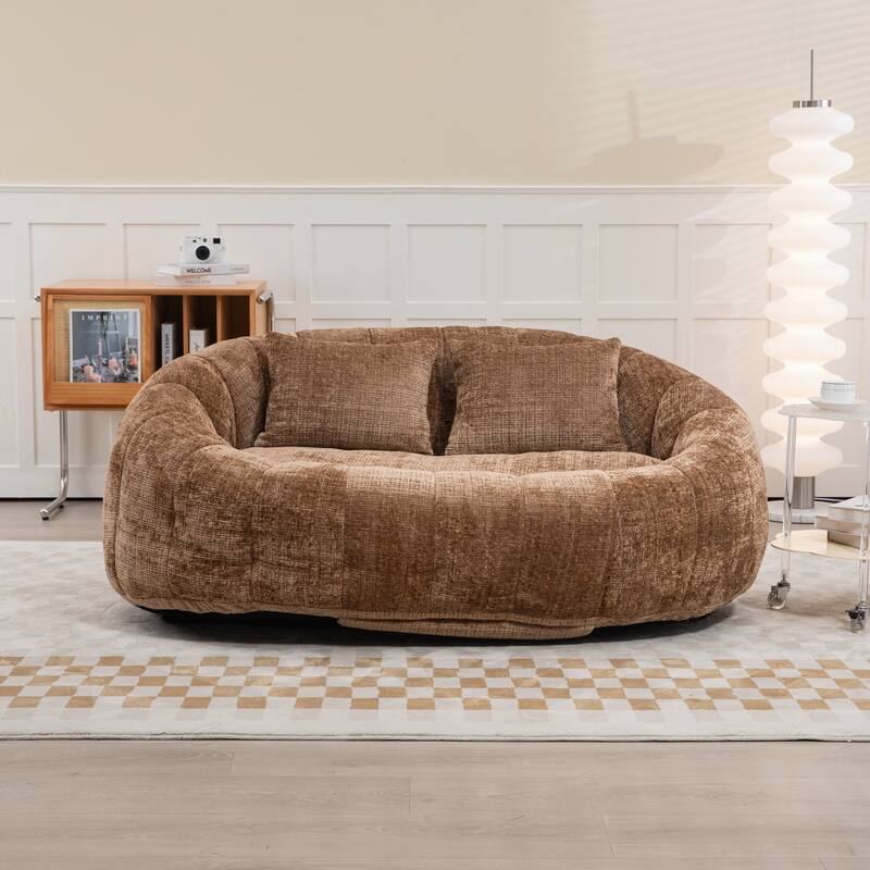 59.06'' Lazy Sofa Durable Comfort Lounger High Back - Coffee