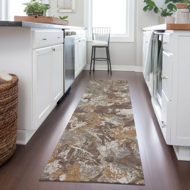 Machine Washable Indoor/ Outdoor Chantille Abstract Contemporary Rug