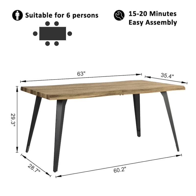 Homy Casa 5-Piece Dining Set with Modern Table and Upholstered Side Chairs