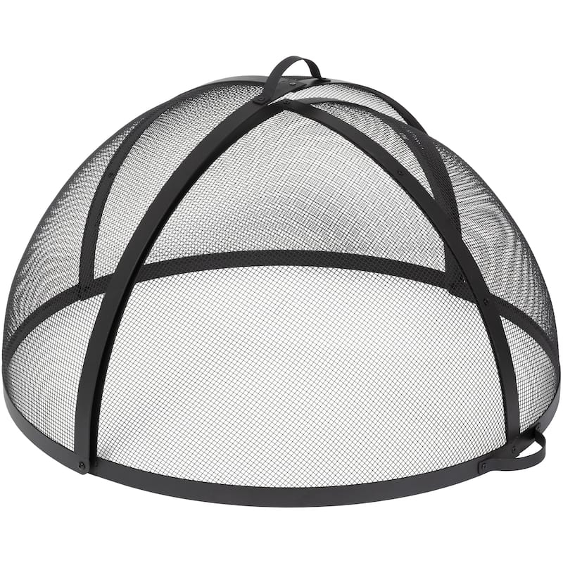 35 inch Round Steel Spark Screen - 35"L x 35"W - Black