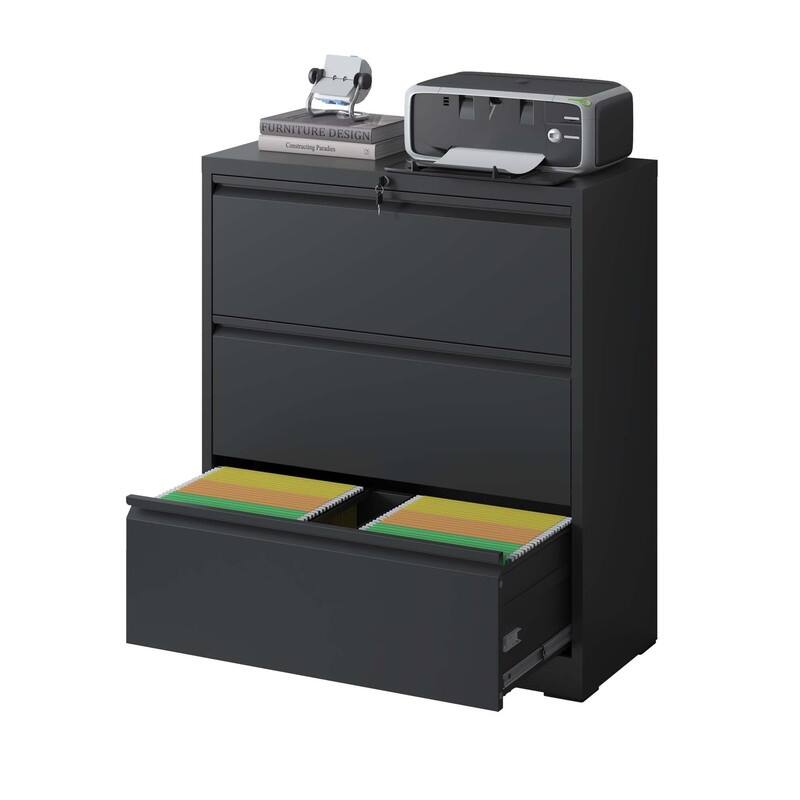 3 Drawer Metal Filing Cabinet with Lock, Legal/Letter/A4/F4 Size