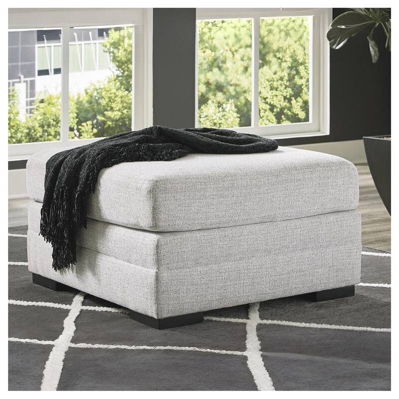 Signature Design by Ashley Koralynn Off White Oversized Accent Ottoman - 36"W x 36"D x 21"H - Stone
