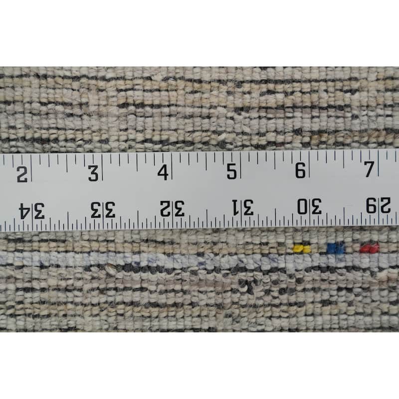 Hand Knotted Oriental Viscose Silk Carpet Tribal Animal Pictorial Beige & Ivories Gabbeh Area Rug - 9' 1'' X 9' 4''