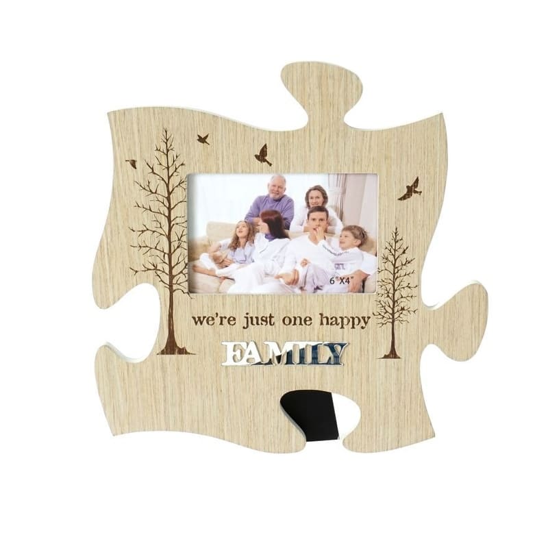 Puzzle Piece With Text -Happy Family Photo Frame