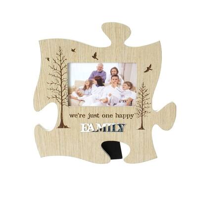 Puzzle Piece With Text -Happy Family Photo Frame