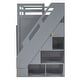 preview thumbnail 16 of 18, Twin Size Loft Bed with Storage Stairs & 4 Wardrobes Underneath, Space Saving Wooden Loftbed Frame for Kids & Teens Bedroom,Grey