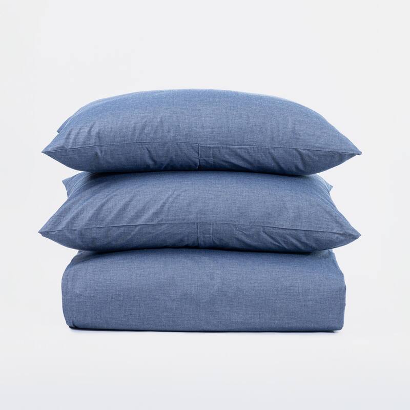 Sensa Duvet Cover, Blue Chambray, Set