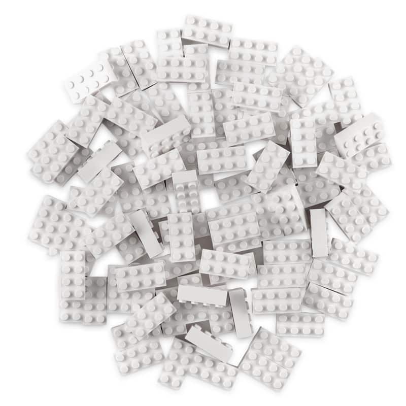 Strictly Briks Classic Bricks Kit, White, 96 Pieces, Compatible with Major Brick Brands - Multi