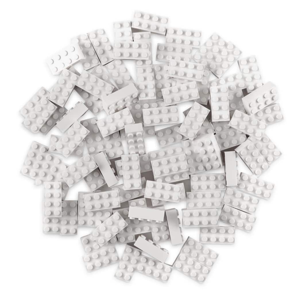 Strictly Briks Classic Bricks Kit, White, 96 Pieces, Compatible with Major Brick Brands